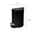 thumbnail image 2 of Bote De Basura Pequeño Acento de 3L Basurero Para Baño Con Pedal Acero Inoxidable Tapa Suave Negro, 2 of 10