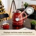 thumbnail image 3 of Kawu Electric Kettle, 1.3L/1.4QT Retro Hot Water Tea Kettle & Coffee Pot with Automatic Shut Off, 1000W Electric Tea Kettle with Stainless Steel Inner, Water Boiler for Home & Kitchen, Keep Warm, 3 of 8