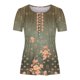 thumbnail image 4 of Fiudx Ofertas Flash Del Día Solo En Línea Blusa Casual con Botones de Color Plisado y Cuello Redondo a La Moda para Mujer, 4 of 5