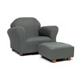 thumbnail image 3 of KEET Chaise Ronde Taille Enfant avec Ottoman en Microsuède, 3 of 5