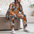 thumbnail image 7 of Cauagu Whimsical peony blossom Print Men's Long-Sleeve Pajama Set,Soft Button-Front 2Pjs for Men Long Sleeve Men’s Sleepwear-Small, 7 of 7