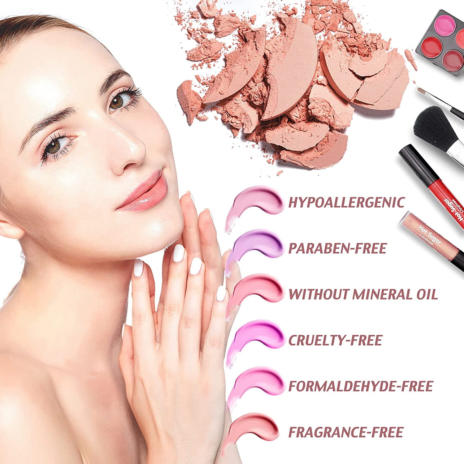 Hot Sugar Makeup Kit for Preteen Girls 10-12, Birthday Christmas Makeup Gift Set for Teens 16-18, All in One Beginner Makeup Kit for Women Full Kit (Floral Green)
