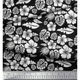 thumbnail image 3 of Soimoi Black Cotton Duck Fabric Monstera Leaf & Floral Print Sewing Fabric Yard 42 Inch Wide, 3 of 3