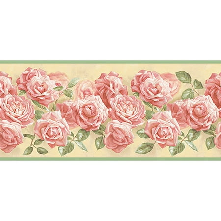 Rose Wallpaper Border, Pink - Walmart.com