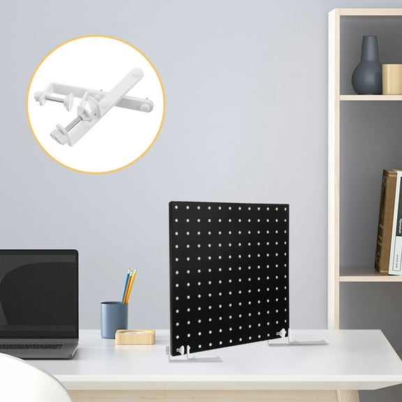 OUNONA 1 Pair Tabletop Pegboard Display Bracket For Edge Attachment Table Pegboard Display Stand Metal Brackets Pegboard Panel Support