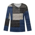 thumbnail image 5 of FAIWAD Long Sleeve V Neck Tops for Women Lapel Button Down Color Block Pullover Tunic Tops, 5 of 5