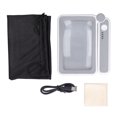 thumbnail image 1 of Lupa de mano con aumento de 4x, 10 luces LED, 3 niveles, ajustable, recargable, rectangular, para lectura, 1 of 14