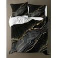 thumbnail image 3 of Move Over Black Gold Marble Bedding Sets Full Abstract Marble Flowers Duvet Cover Set Marble Pattern Microfiber No Filling, 3 of 9