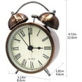 thumbnail image 3 of Vintage Retro Silent Non-Ticking Travel Alarm Clock, Analog Quartz Twin Bell Clock With Loud Alarm, Battery Operated Morning Alarm Clock For Child Kid Sleep (3 Inches), 3 of 8