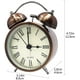 thumbnail image 3 of Reloj despertador de viaje retro silencioso vintage, reloj analógico de cuarzo con doble campana con alarma fuerte, reloj despertador matutino con pilas para dormir de 3 pulgadas, 3 of 8
