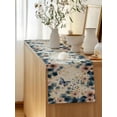 thumbnail image 5 of Table Runner 48 Inches Long for Kitchen Dining, Weeping Blue Floral Dresser Scarf Farmhouse, Dining Table Decorations for Wedding/Parties, Spring Butterflies Flowers Linen 13 x 48 In, 5 of 8