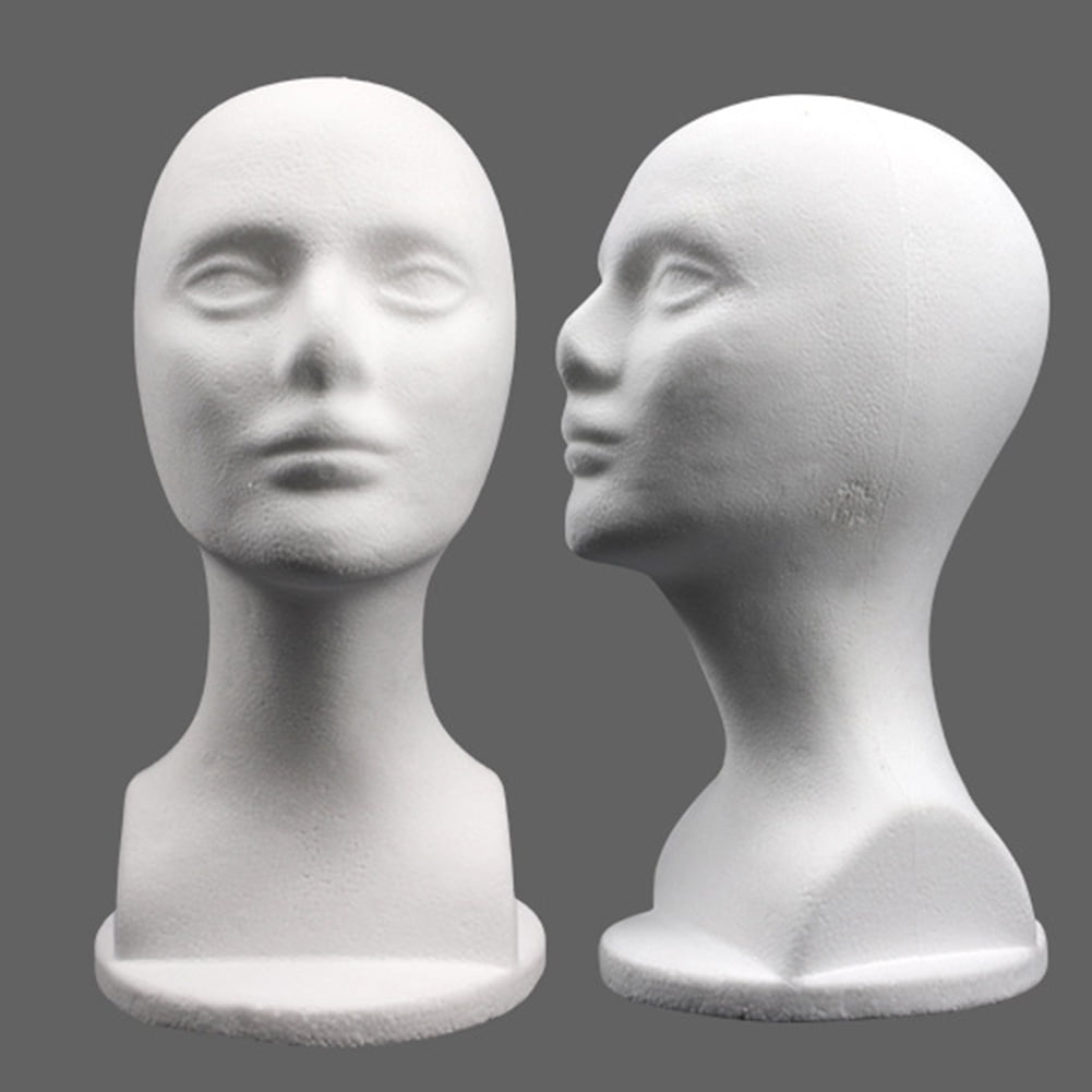 NSUEJIE 3 Pack Female Styrofoam Mannequin Head - White Foam Head Portable  Foam Heads For Wigs Multipurpose Wigs Display Stand Sturdy Durable Easy To
