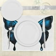 thumbnail image 3 of Ambesonne Eye Place Mats Set of 4, Realistic Female Butterfly, Standard Size, Blue Black White, 3 of 6