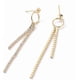 thumbnail image 1 of 2 piezas de aretes de botón de latón con borlas de circonita cúbica para cuentas perforadas a la mitad, chapados en oro de 18 quilates., 1 of 2