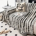 thumbnail image 2 of Nvzi -b Couch Cover Chenille Sofa Covers Stone Pattern Sofa Towel Cover for Living Room Sofa Easy Fit Washable Furniture Sofa Protector (Black,70.87*70.87inch), 2 of 5
