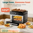 thumbnail image 4 of GINOST 32 QT (7.9 gal) Air Fryer Grill Combo – 1800 W, 20-in-1 Multi-Function Oven with 360° Circulation, Dual Presets, 13″ Pizza Pan & 7 Accessories, Transparent Door, 4 of 8