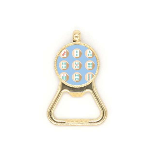 Flush Mahjong Slot Game Art Deco Fashion Beer Bottle Cap Opener Stainless Steel Key Chain