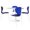 Transparent Blue, variant on LeisureMod 5-Piece Dining Set Round White Dining Table with MDF Top and Iron Base 4 Side Chairs in Acrylic with White Stainless Steel Legs for Modern Home, Kitchen Bristol Collection in Amber