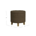 thumbnail image 3 of HomePop Small Round Button Tufted Storage Ottoman, Mocha Velvet, 3 of 8