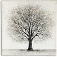 thumbnail image 2 of Abstract Black and White Tree of Life Painting Canvas Wall Art Tree Branches Picture Poster Home Mural Decor for Living Room Wrapped Ready to Hang 14x14 Inch, 2 of 6