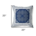 thumbnail image 5 of HomeRoots 414879 5 x 20 x 20 in. Indigo White Blown Seam Broadcloth Floral Throw Pillow, 5 of 5