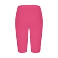 thumbnail image 5 of Eiyaclvo Plus Size Biker Shorts Women Knee Length Elastic Waist Slim Fit Gym Yoga 5 Inseam Shorts Running Athletic Workout Shorts, 5 of 5