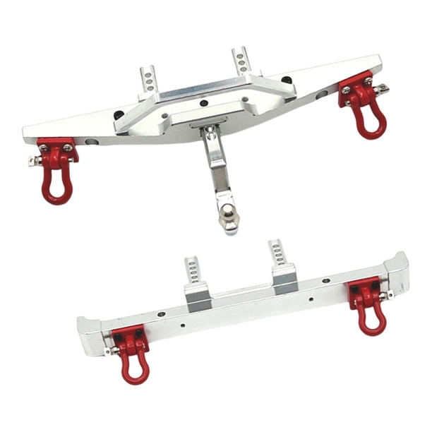 2 parachoques RC 1/12 (delantero y trasero), pieza de repuesto de actualización, accesorio de bricolaje para plata
