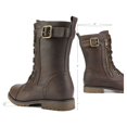 thumbnail image 4 of Dream Pairs Women Fashion Military Combat Boots Lace Up Mid Calf Boots Comfort Walking Boots Shoes for Women Mission Brown Size 8, 4 of 6