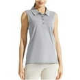 thumbnail image 2 of Tidyack,Tennis Uniform Shirt, Sleeveless Top, Breathable Turndown Collar, Solid Color, For Athletes, Sports Performance, Lightweight Cotton Blend, Quick-Dry, For Courts, Training, Gym Wear, 2 of 7