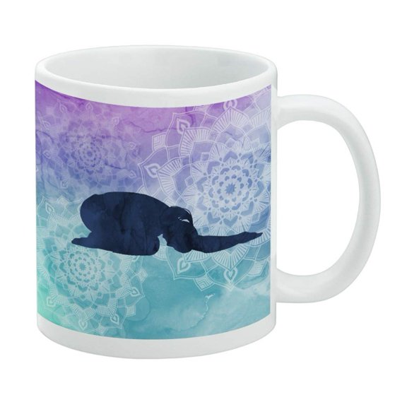 Child's Pose Yoga White Mug