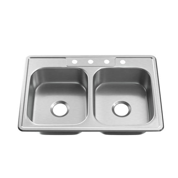 Proflo PFSR332284A Bealeton 33" Drop In Double Basin Stainless Steel Kitchen Sink -