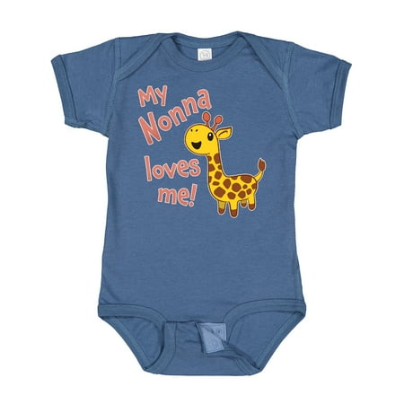 

Inktastic My Nonna Loves Me- Cute Giraffe Gift Baby Boy or Baby Girl Bodysuit