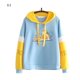 thumbnail image 3 of Sonducket Sudadera con capucha estampada de algodón con capucha de manga larga deportes deportes mujer ropa Prendas para la parte del cuerpo azul L Sonducket AP000850-03, 3 of 6