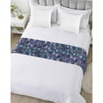 thumbnail image 5 of Xipuska Purple White Floral Bed Runners for Cal King Size Bed, Decorative Bed Throws for Foot of Bed, Spring Summer Pastoral Botanical Bed Runner Sofa Throw Bedding Scarf Slipcover for Bedroom, 5 of 6