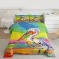 thumbnail image 2 of Feelyou Teens Cartoon Pelicans Full Size Comforter Sets, Ocean Sunset Bedding Sets, 3pcs, 2 of 8