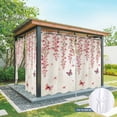 thumbnail image 4 of 1 Panel Outdoor Curtains for Patio Waterproof 54"x108" Butterfly Flower Weatherproof Privacy Outsides Curtains, Farmhouse Vintage Country Pink Floral Grommet Thermal Drapes for Cabana Porch Pergola, 4 of 8