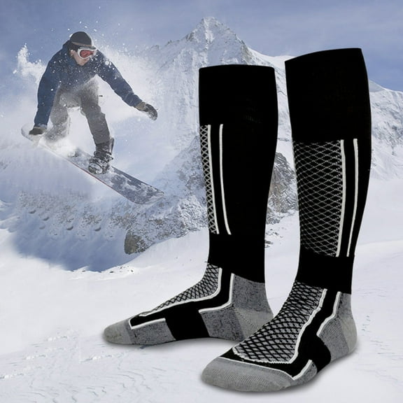 Professional Thermal Ski Socks for Men and Women, Thick Insulated Cold Weather Socks for Snowboarding, Hiking, Outdoor Sports and Winter Activities, Moisture-Wicking Long Crew Socks