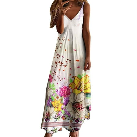

Women s Maxi Dress Summer Casual Sundress Sleeveless Long Dresses Hawaiian Beach Maxi Dress