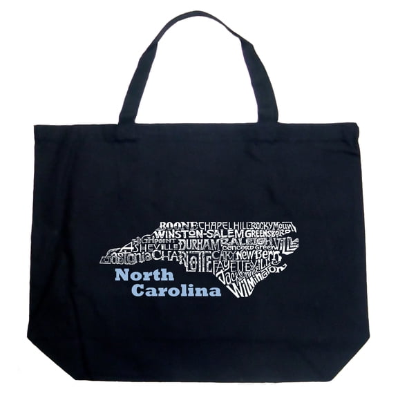 LA Pop Art Large Word Art Tote Bag - North Carolina