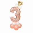 thumbnail image 1 of Large Standing Number Balloon Set | Rose Gold Metallic Number 3 110cm, 1 of 2