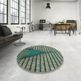 thumbnail image 4 of Ahgly Company Machine Washable Indoor Square Transitional Green Area Rugs, 5' Square, 4 of 7