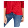 thumbnail image 3 of Style & Co Women's Twist Front Top Red Size Small, 3 of 4