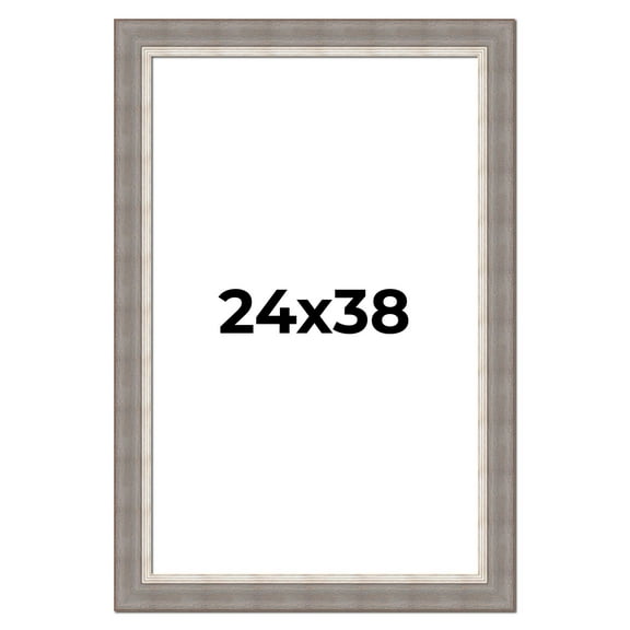 24x38 Frame Grey Real Wood Picture Frame Width 2.75 Inches | Interior Frame Depth 0.5 Inches |