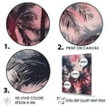 thumbnail image 3 of Designart "Shadowy Vintage Pink Palm Trees" Palms & Palm Trees Floater Framed Wall Art Living Room, 3 of 5