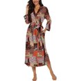 thumbnail image 3 of Peignoir pour Femmes Léger à Manches 3/4, Robe de Chambre Kimono à Col en V, Longue Tenue de Nuit, 3 of 5