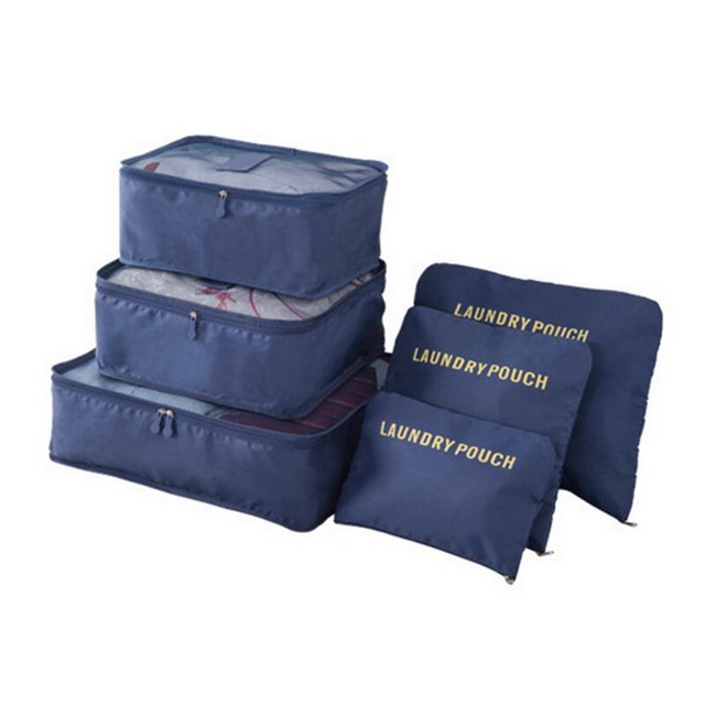 Juego de bolsas de almacenamiento de viaje, organizador de equipaje plegable portátil para zapatos, embalaje de ropa, organizador ordenado, Maleta de armario, 6 piezas