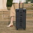thumbnail image 5 of Rolling Makeup Train Case Cosmetic Trolley Makeup Luggage with Durable Metal Wheels Black, 5 of 10