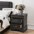 thumbnail image 4 of Renwick Modern 2-drawer Classic Side Table for Bedroom, Rustic Gray, 4 of 9