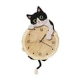 thumbnail image 2 of CarpNettore Cat Shaped Hanging Wall Clock with Swinging Tail Cute Stylish Modern Non Ticking Style B, 2 of 9