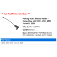 thumbnail image 2 of Parking Brake Release Handle - Compatible with 2000 - 2006 GMC Yukon XL 2500 2001 2002 2003 2004 2005, 2 of 3